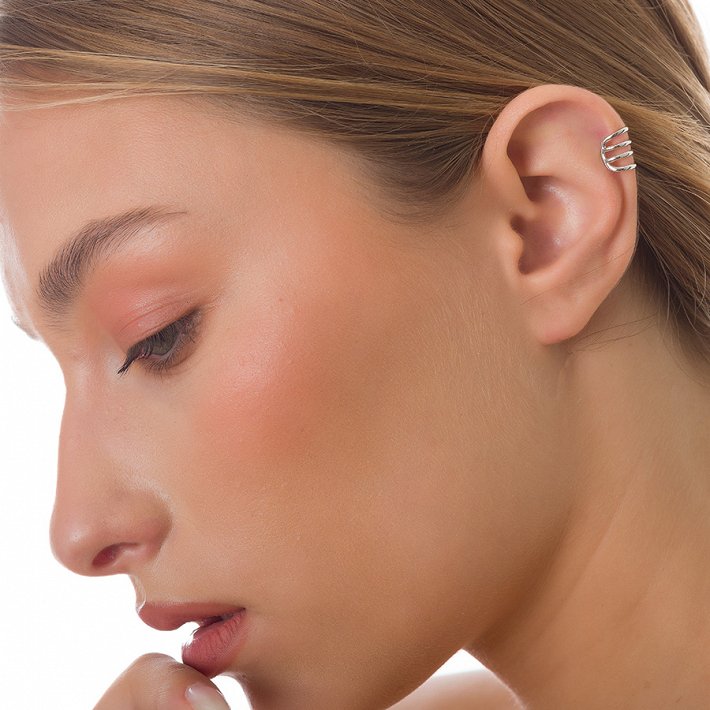 Oxzen σκουλαρίκι ασημένιο Ear Cuff