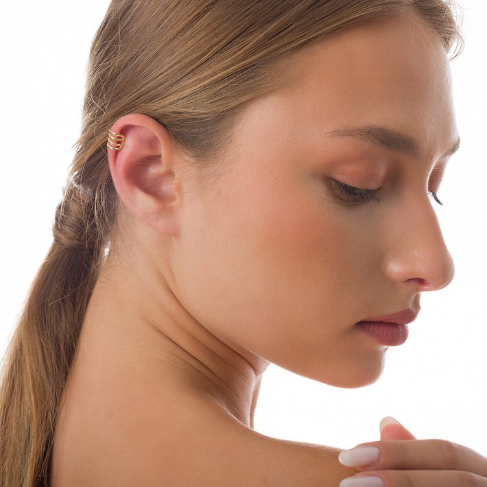 Oxzen σκουλαρίκι ασημένιο Ear Cuff