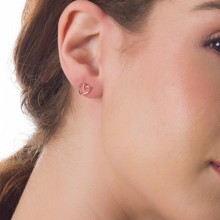 Oxzen σκουλαρίκια καρφωτά ασημένια καρδιά