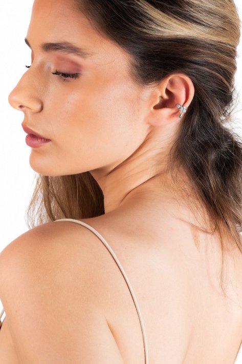 Oxzen σκουλαρίκι ασημένιο Ear Cuff
