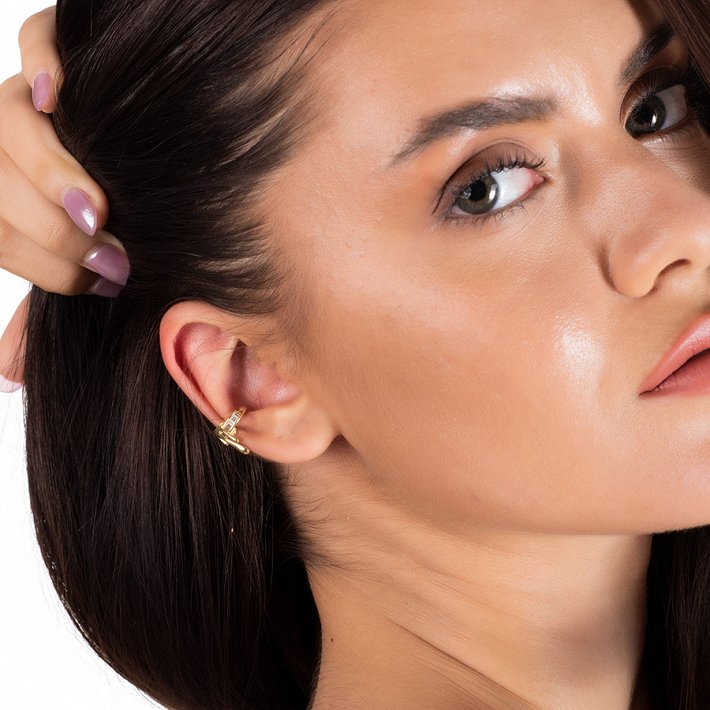 Oxzen σκουλαρίκι ασημένιο Ear Cuff