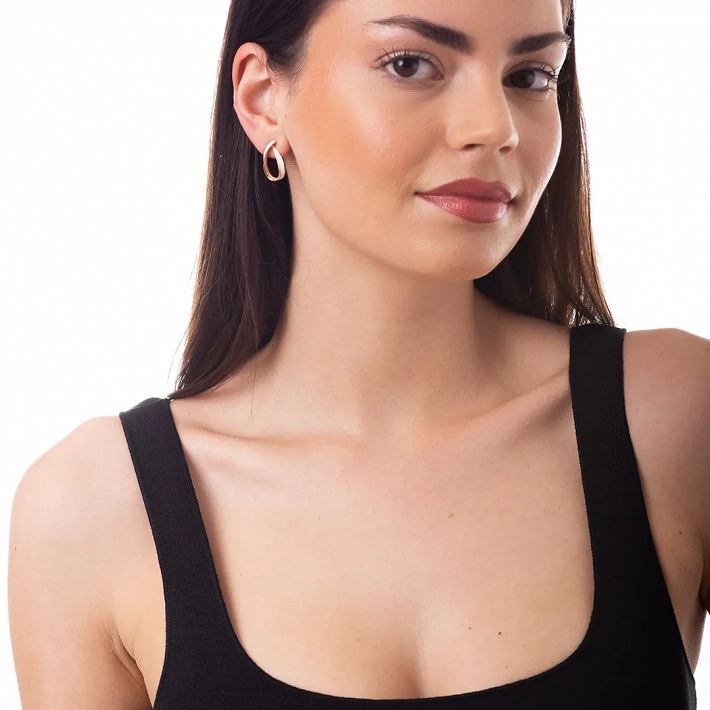 Oxzen σκουλαρίκι ασημένιο με λευκό φίλντισι