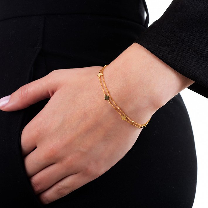 Oxzen βραχιόλι ασημένιο διπλό