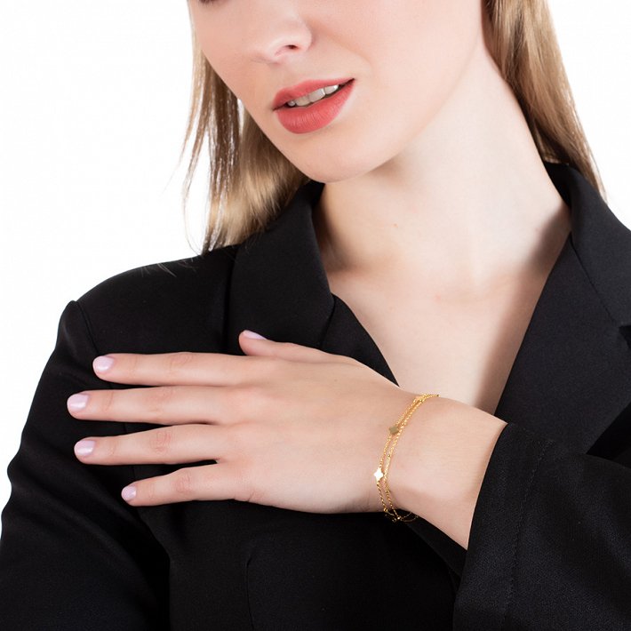 Oxzen βραχιόλι ασημένιο διπλό