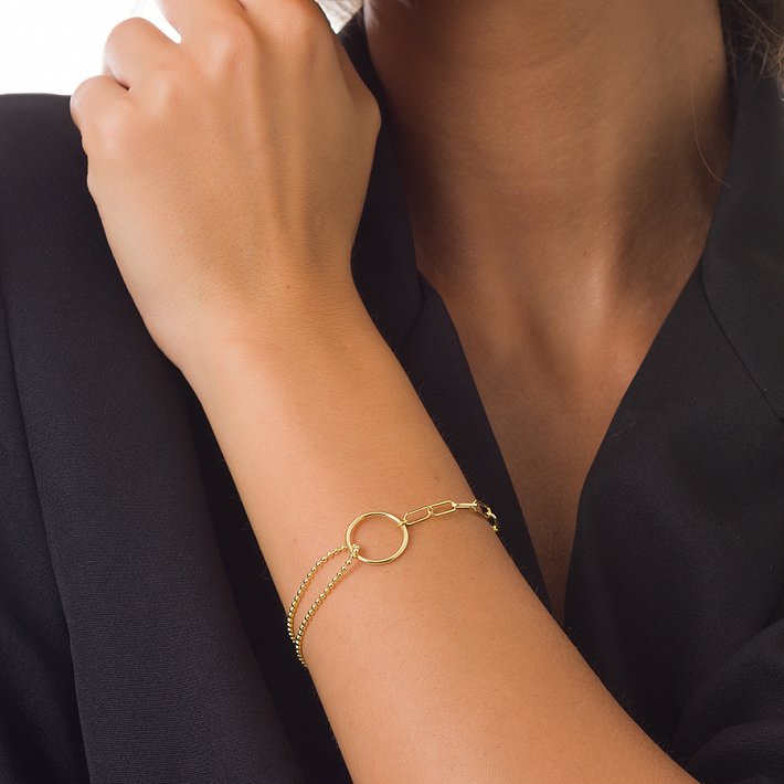 Oxzen βραχιόλι ασημένιο με δυο σχέδια