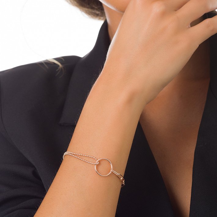 Oxzen βραχιόλι ασημένιο με δυο σχέδια