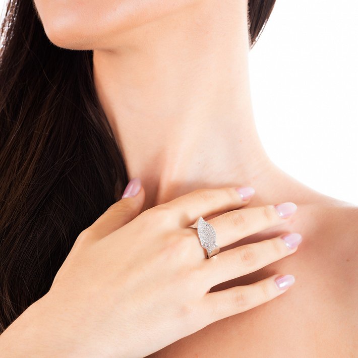 Oxzen δαχτυλίδι ασημένιο με πέτρες ζιργκόν