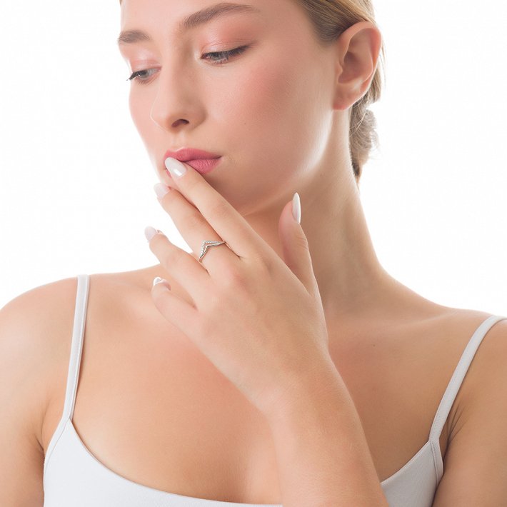 Oxzen δαχτυλίδι ασημένιο με πέτρες ζιργκόν