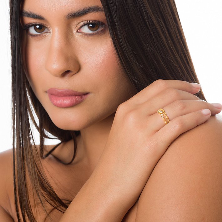 Oxzen δαχτυλίδι ασημένιο με πεταλούδα και μαργαρίτα free size