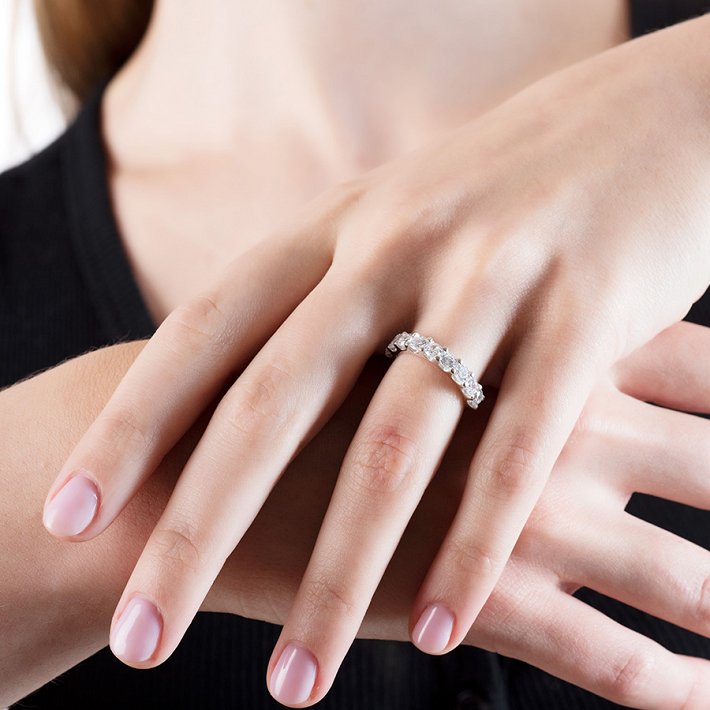 Oxzen δαχτυλίδι ασημένιο σειρέ με λευκά ζιργκόν