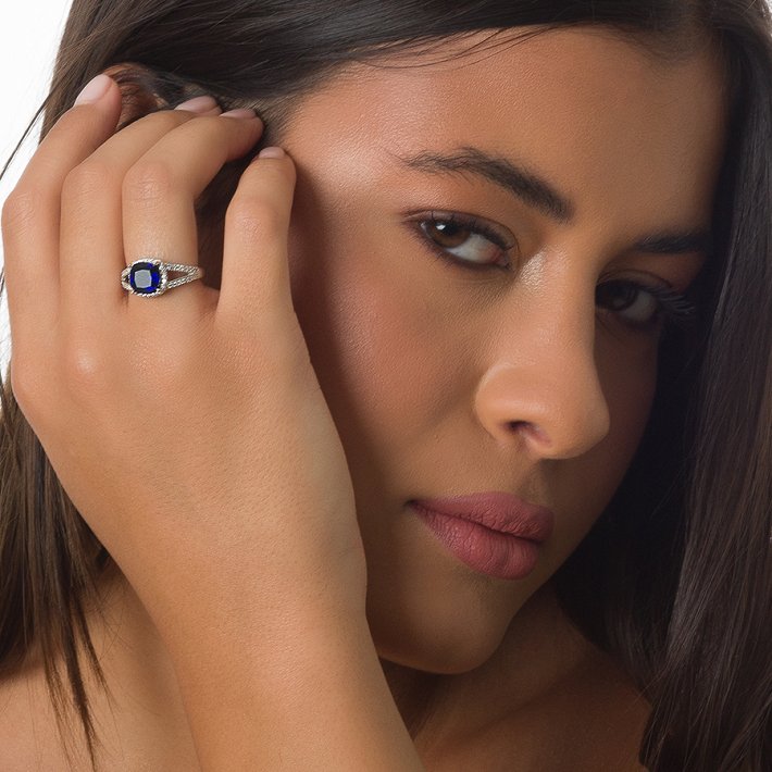 Oxzen δαχτυλίδι ασημένιο με τετράγωνη πέτρα ζιργκόν