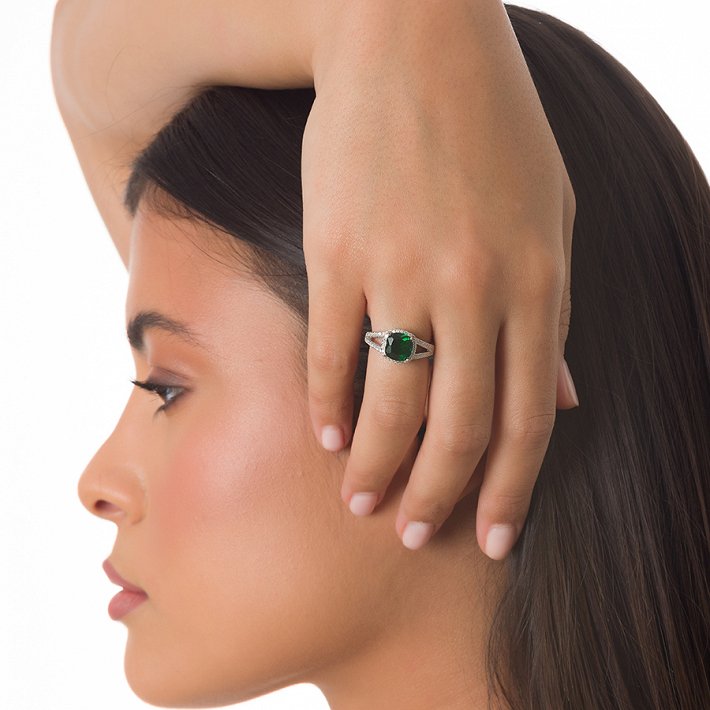 Oxzen δαχτυλίδι ασημένιο με τετράγωνη πέτρα ζιργκόν