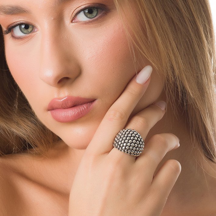 Oxzen δαχτυλίδι ασημένιο αντικέ