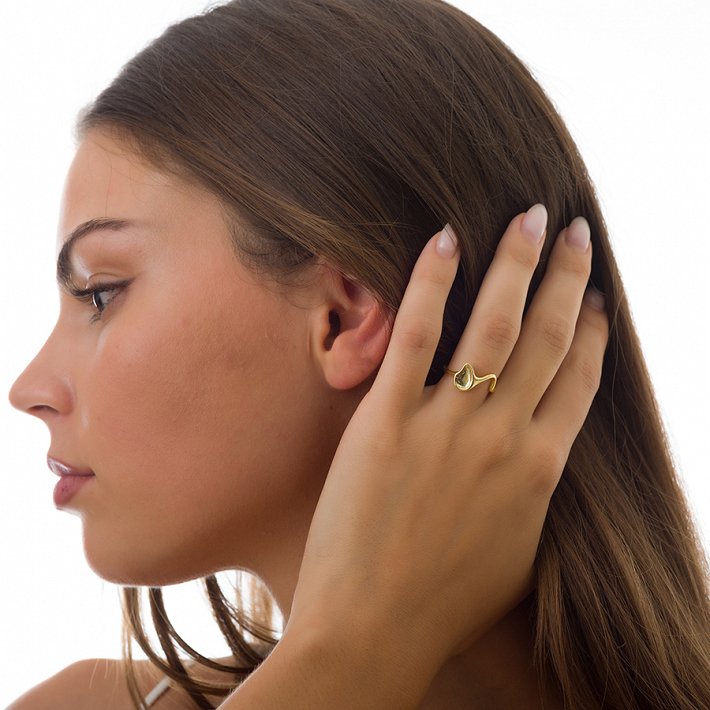 Oxzen δαχτυλίδι ασημένιο λουστρέ, free size