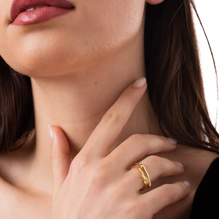 Oxzen δαχτυλίδι ασημένιο επιπλατινωμένο διπλό με κόμπο