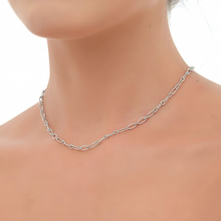 Oxzen κολιέ ασημένιο αλυσίδα χοντρή, choker