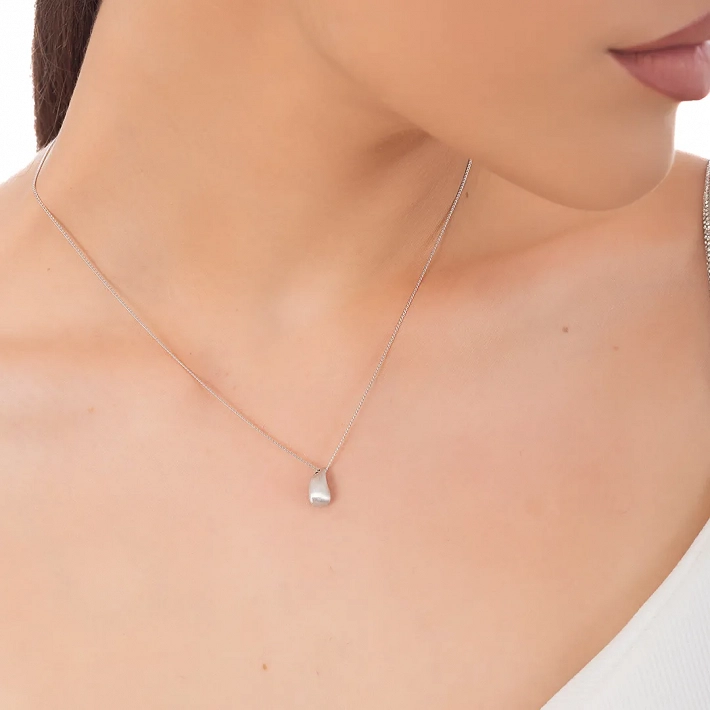 Oxzen γυναικείο ασημένιο κολιέ, σταγόνα