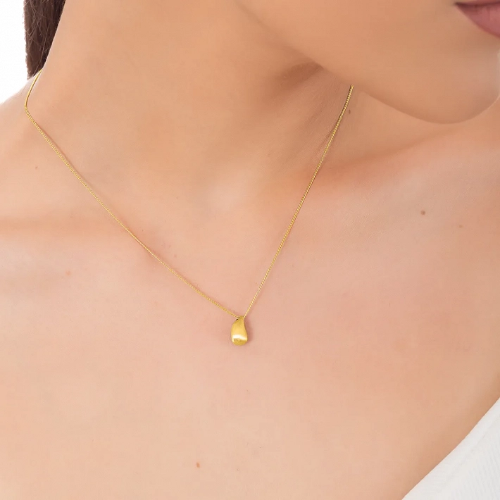 Oxzen γυναικείο ασημένιο κολιέ, σταγόνα