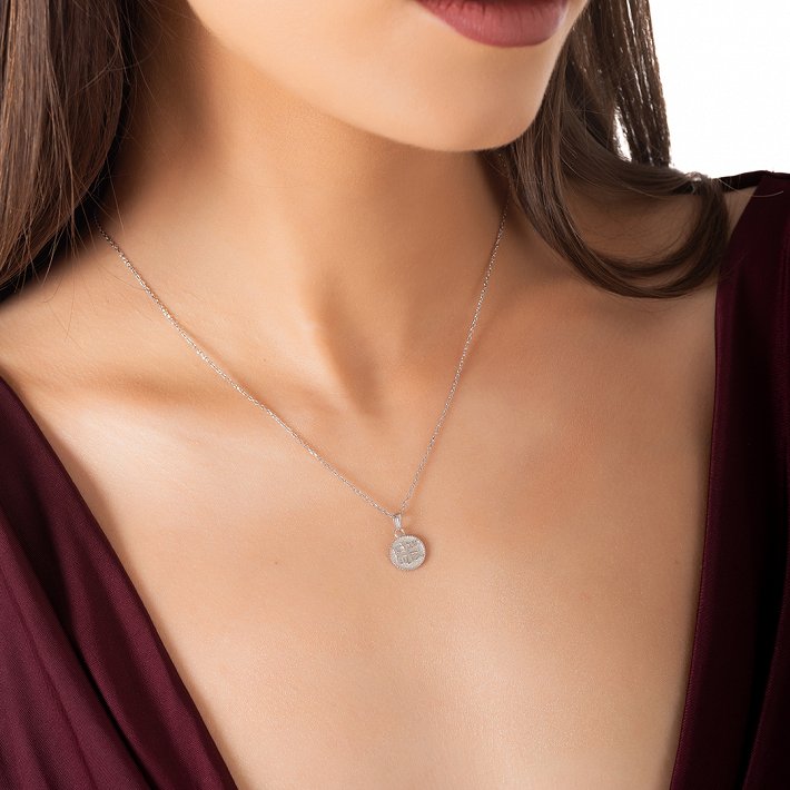 Oxzen ασημένιο κολιέ Κωνσταντινάτο