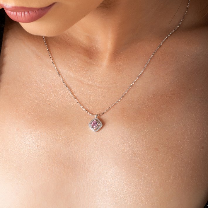 Oxzen ασημένιο κολιέ με ζιργκόν