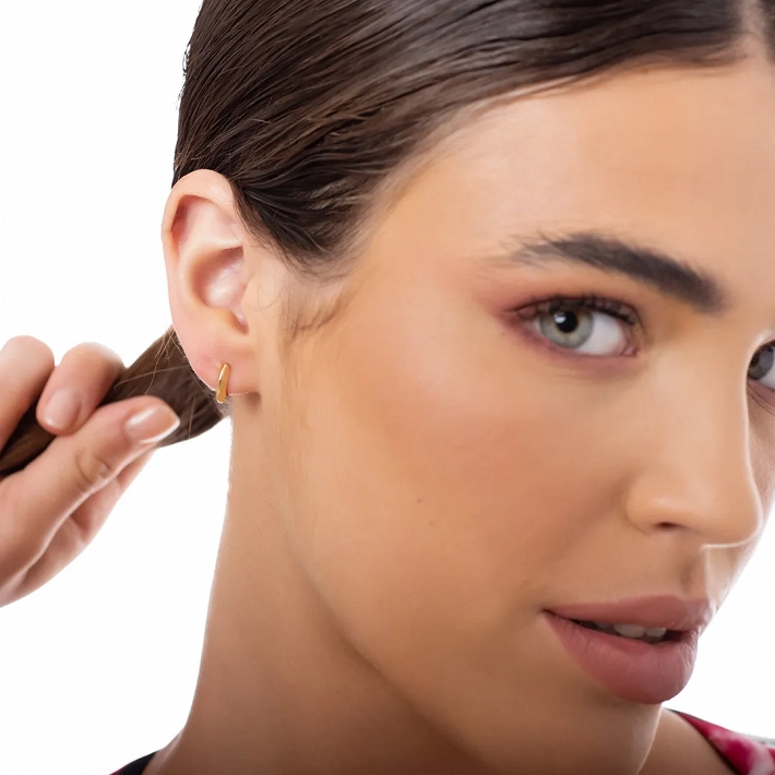 Oxzen ασημένιο σκουλαρίκι μικρό κρικάκι 10mm