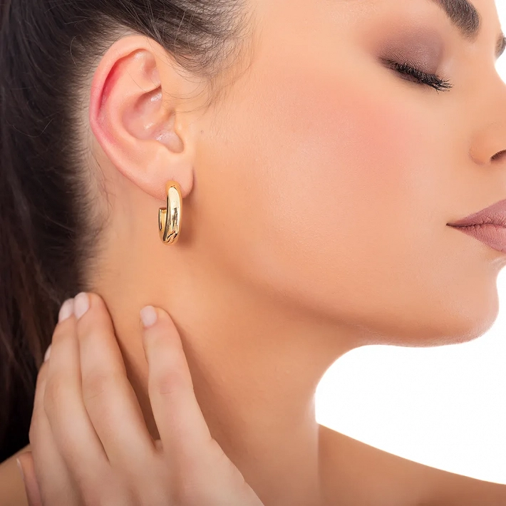 Oxzen σκουλαρίκια κρίκοι ασημένιοι φαρδιοί