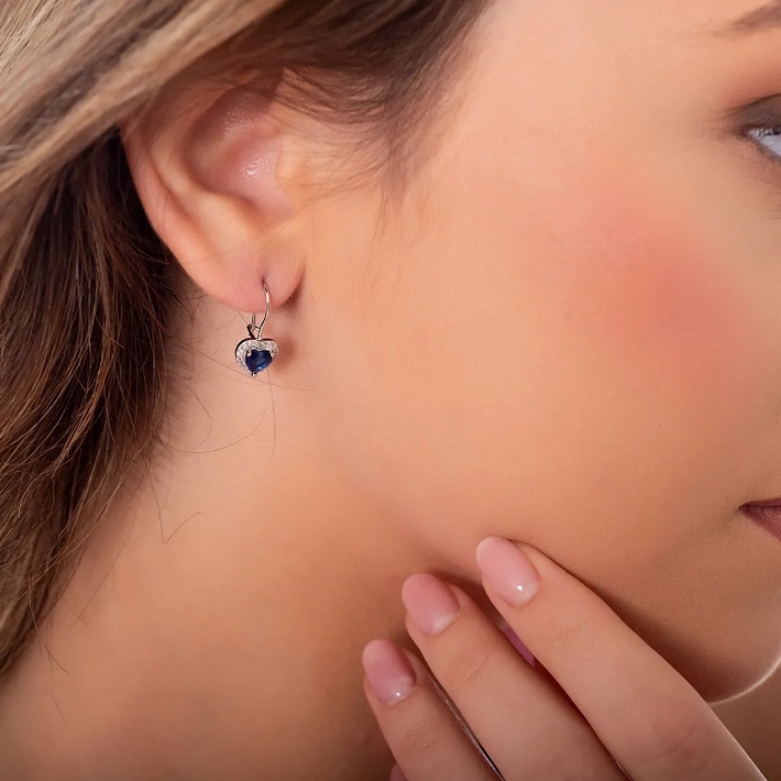 Oxzen σκουλαρίκια κρεμαστά ασημένια σταγόνα με ζιργκόν