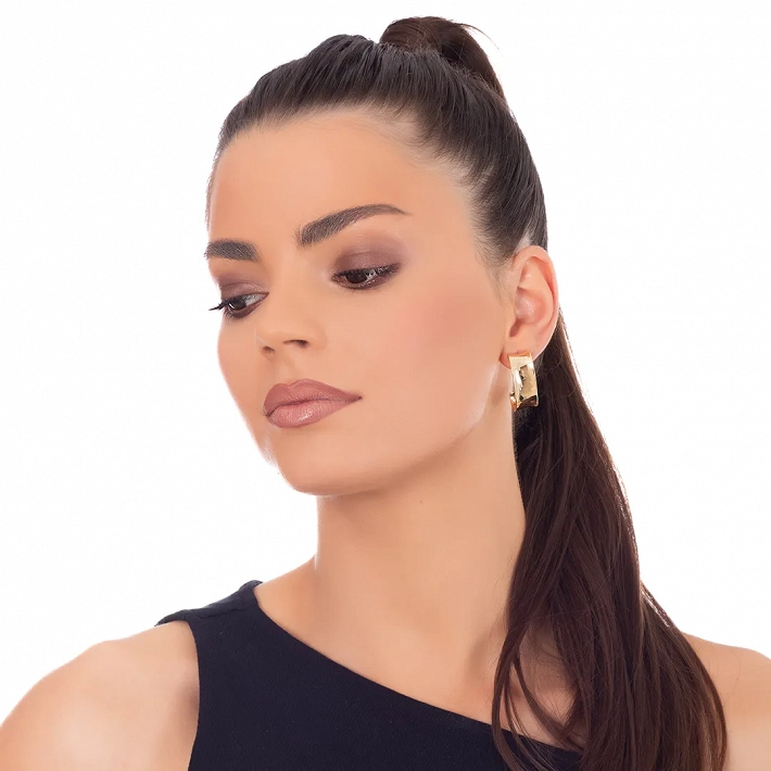 Oxzen σκουλαρίκια κρίκοι ασημένιοι φαρδιοί