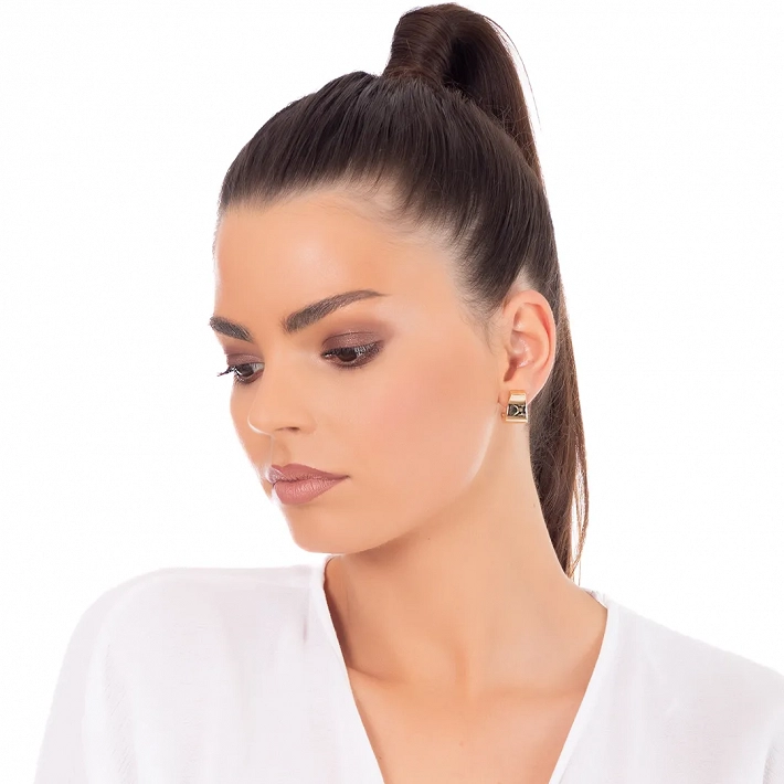 Oxzen σκουλαρίκια κρίκοι ασημένιοι φαρδιοί με ιδιαίτερο σχήμα