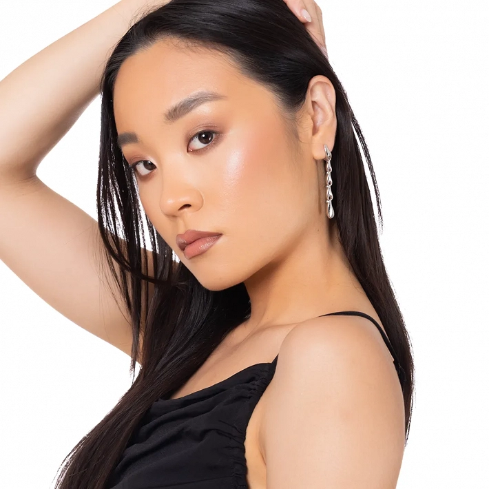 Oxzen εντυπωσιακό ασημένιο σκουλαρίκι μακρύ