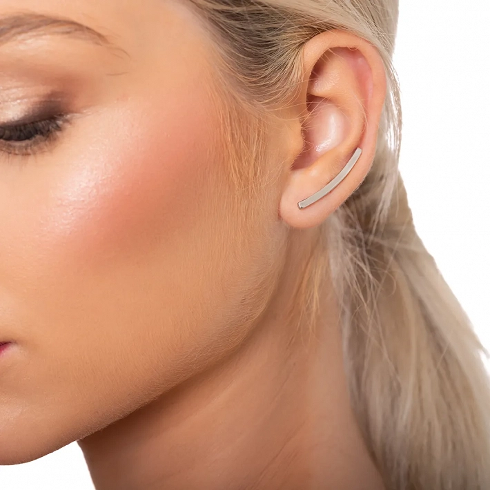 Oxzen σκουλαρίκι ασημένιο ear climber