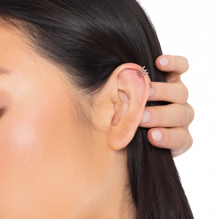 Oxzen σκουλαρίκι ασημένιο Ear Cuff