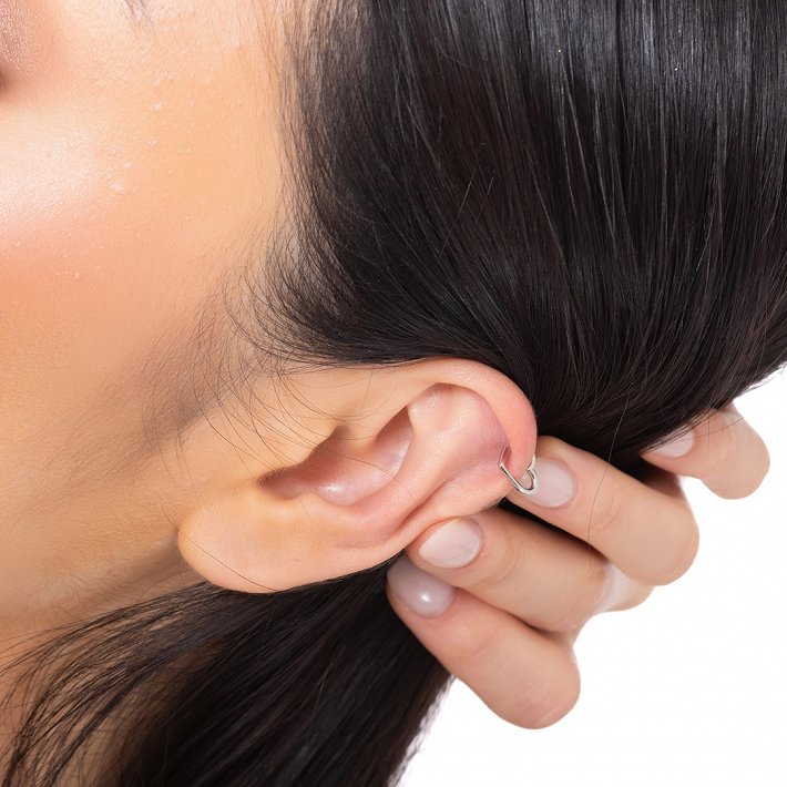 Oxzen σκουλαρίκι ασημένιο Ear Cuff