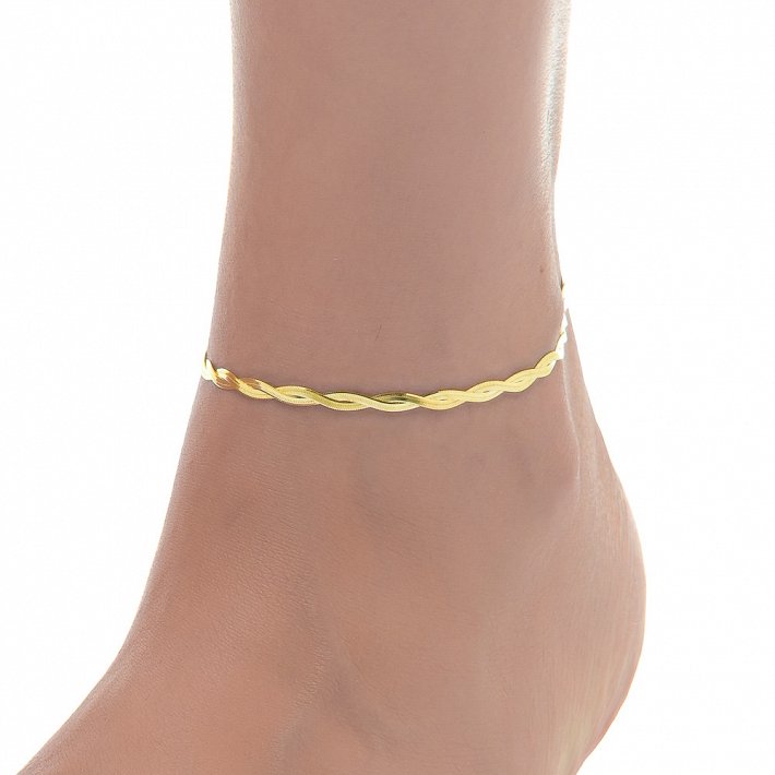 Oxzen αλυσίδα ποδιού ασημένια φίδι πλεξούδα