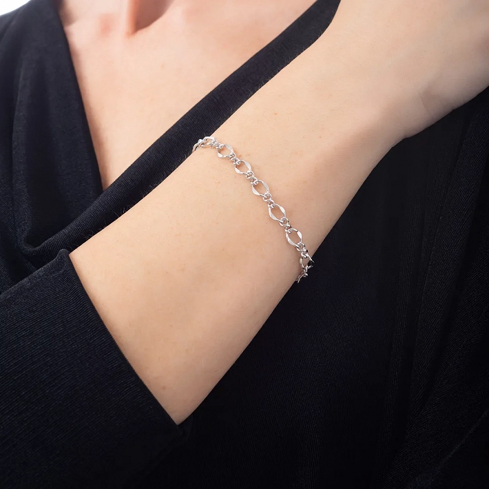 Oxzen ασημένιο βραχιόλι λουστρέ