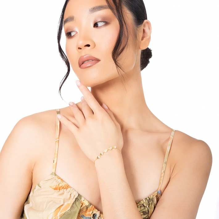 Oxzen ασημένιο βραχιόλι με καρδιές φίλντισι