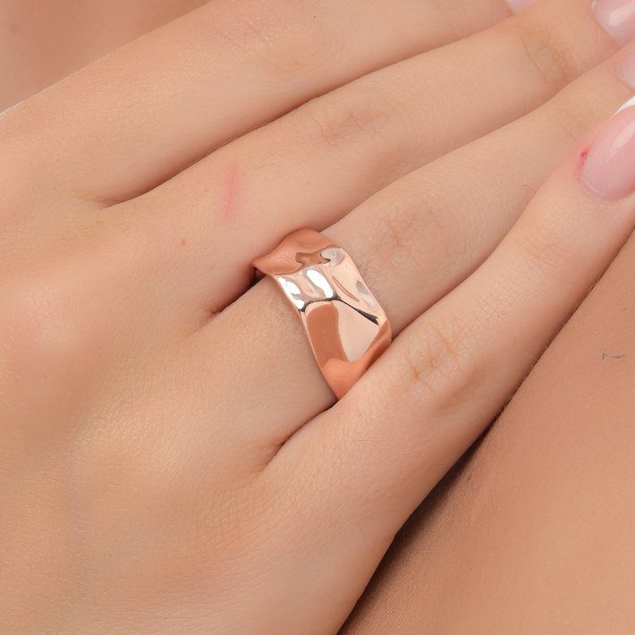 Oxzen δαχτυλίδι ασημένιο τσαλακωμένο free size