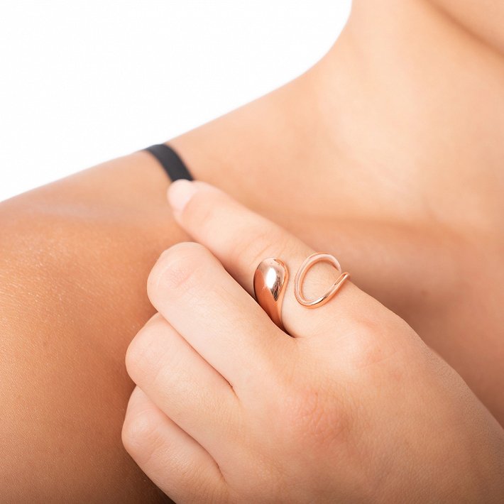 Oxzen δαχτυλίδι ασημένιο λουστρέ με ιδιαίτερο σχέδιο free size