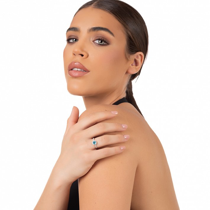 Oxzen ασημένιο δαχτυλίδι μονόπετρο με ζιργκόν