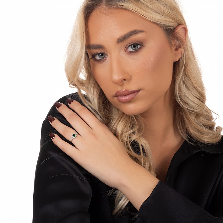 Oxzen ασημένιο δαχτυλίδι μονόπετρο με ζιργκόν