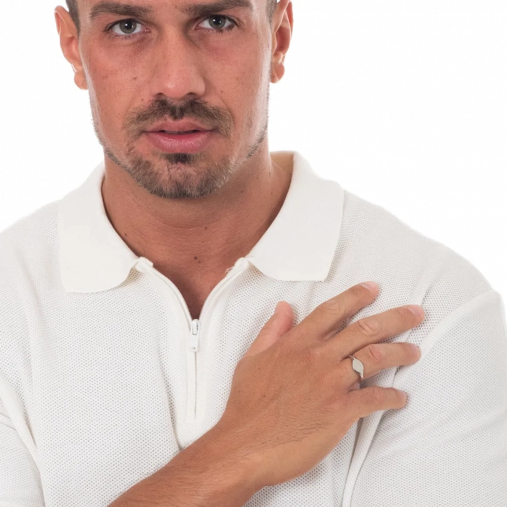 Oxzen ανδρικό δαχτυλίδι ασημένιο οβάλ