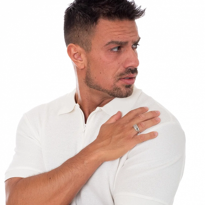 Oxzen ανδρικό δαχτυλίδι ασημένιο με γραμμές