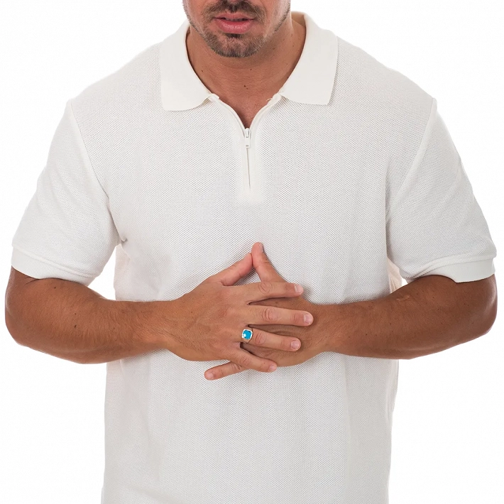 Oxzen ανδρικό δαχτυλίδι ασημένιο τετράγωνο με ορυκτή πέτρα