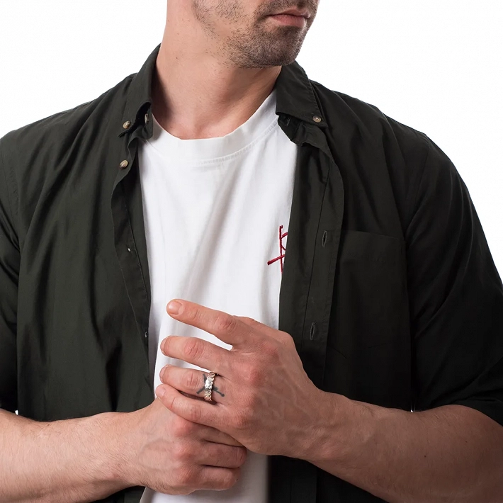 Oxzen βέρα ασημένια Unisex γυαλιστερή