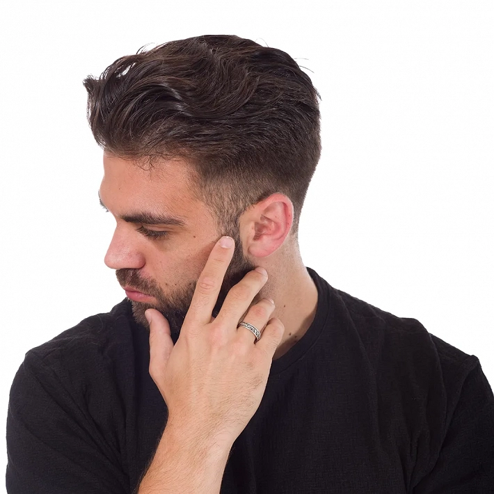 Oxzen ασημένια βέρα Unisex Anti-stress