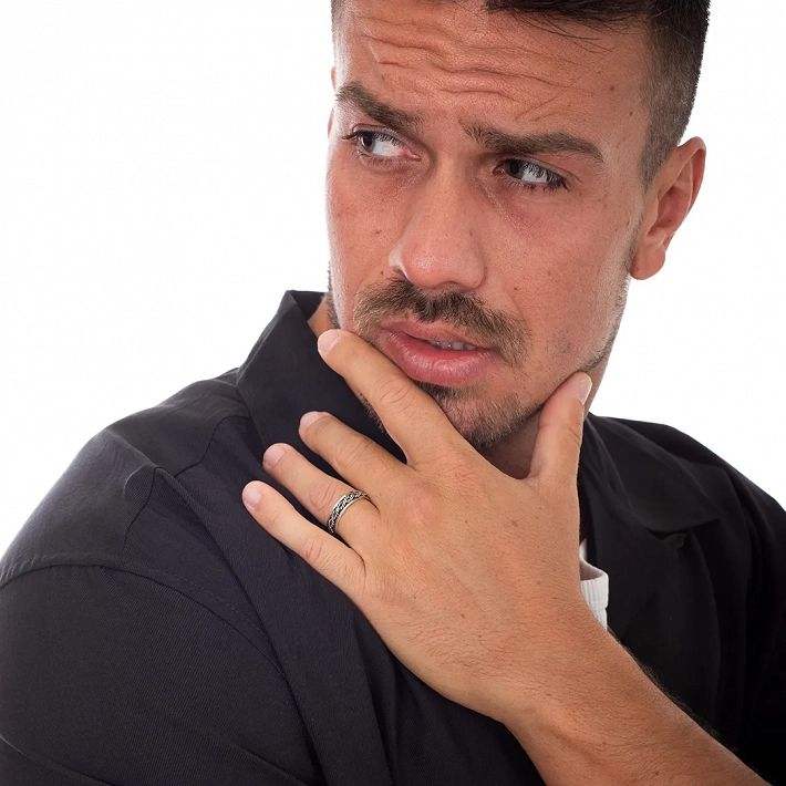 Oxzen ανδρικό δαχτυλίδι ασημένιο βέρα με σχέδιο antistress