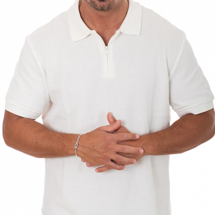 Oxzen Unisex ασημένιο βραχιόλι με διπλό κόμπο