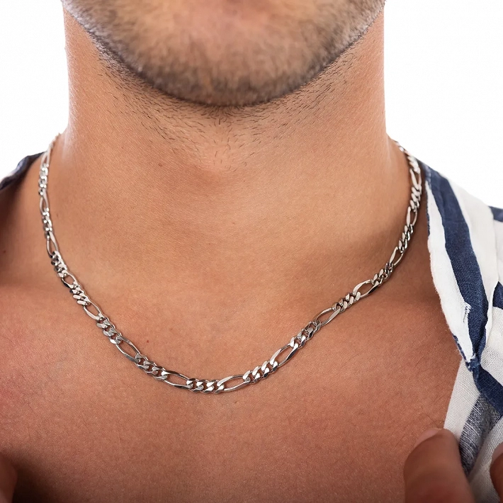 Oxzen αλυσίδα λαιμού ανδρική από ασήμι Gourmet 5mm