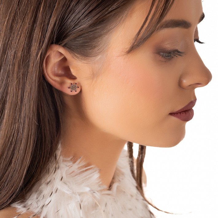 Oxzen σκουλαρίκια καρφωτά ασημένια χριστουγεννιάτικο δέντρο με χιονονιφάδα