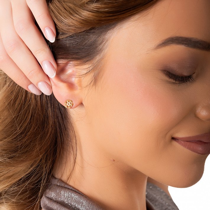 Oxzen σκουλαρίκια καρφωτά ασημένια χριστουγεννιάτικο δέντρο με χιονονιφάδα